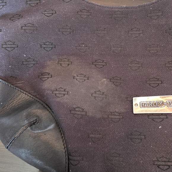 Harley-Davidson Women's Hobo Handbag in canvas with genuine leather trim - Picture 2 of 8